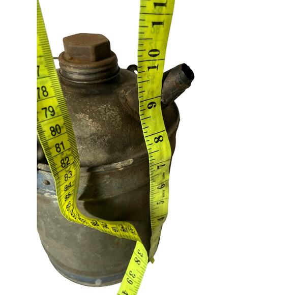 Vintage Galvanized Oil Can with Wooden Handle 10.5" H x 6" W - Picture 5 of 6